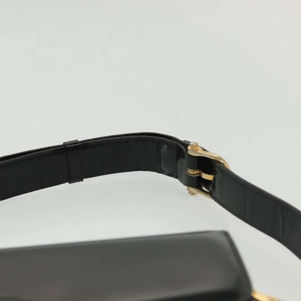 Authentic CELINE Horse Carriage Shoulder Bag Patent leather Black Gold - Picture 16 of 16